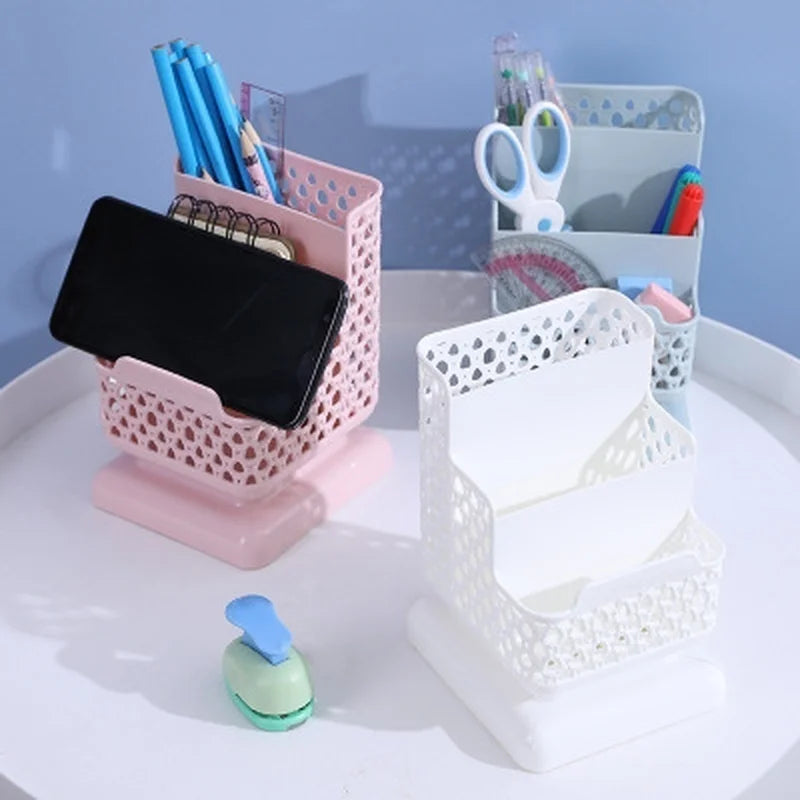 School Stationery Makeup Organizer Desktop Storage Box Container for Cosmetics Jewelry Stationery Plastic Organizer