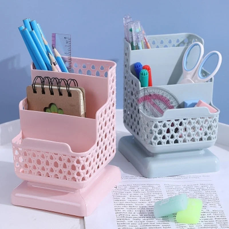 School Stationery Makeup Organizer Desktop Storage Box Container for Cosmetics Jewelry Stationery Plastic Organizer