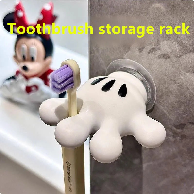 Herocross Mickey Cartoon Palm Suction Cup Bathroom Moisture-Proof Toothbrush Towel Rack Multifunctional Data Cable Storage Hook